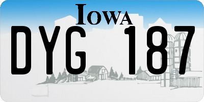 IA license plate DYG187
