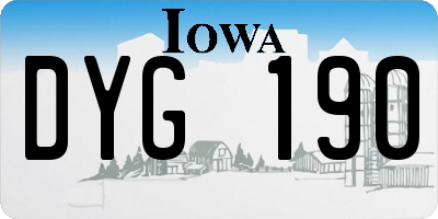 IA license plate DYG190