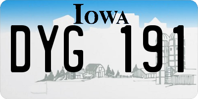 IA license plate DYG191