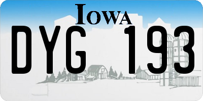 IA license plate DYG193