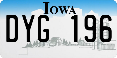 IA license plate DYG196