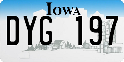 IA license plate DYG197