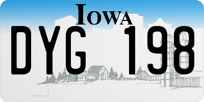 IA license plate DYG198