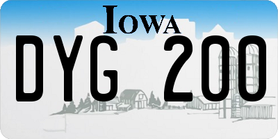 IA license plate DYG200