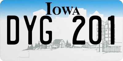 IA license plate DYG201