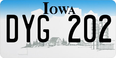 IA license plate DYG202