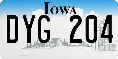 IA license plate DYG204