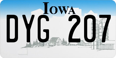 IA license plate DYG207