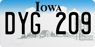 IA license plate DYG209