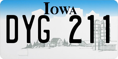 IA license plate DYG211