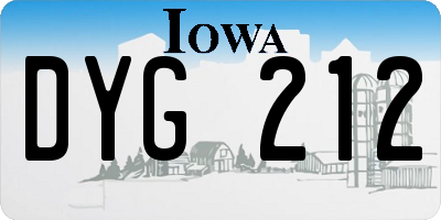 IA license plate DYG212