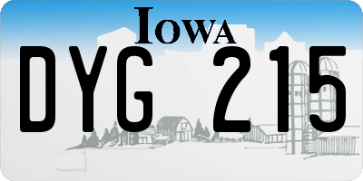 IA license plate DYG215