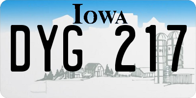 IA license plate DYG217