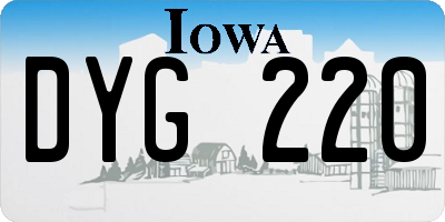 IA license plate DYG220