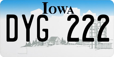 IA license plate DYG222