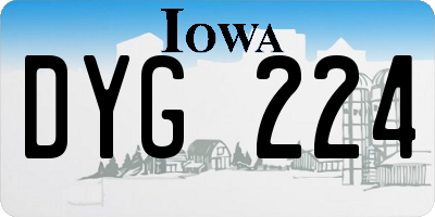IA license plate DYG224