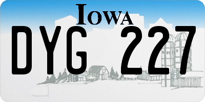 IA license plate DYG227
