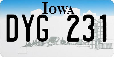 IA license plate DYG231