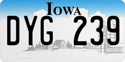 IA license plate DYG239