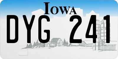 IA license plate DYG241