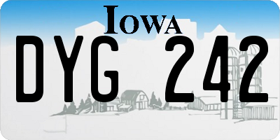 IA license plate DYG242