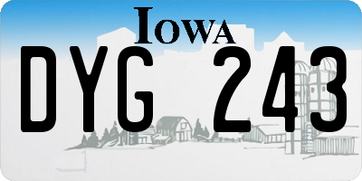 IA license plate DYG243