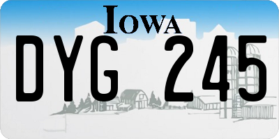 IA license plate DYG245