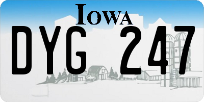 IA license plate DYG247