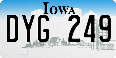 IA license plate DYG249