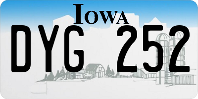 IA license plate DYG252