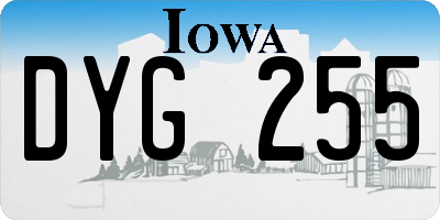 IA license plate DYG255