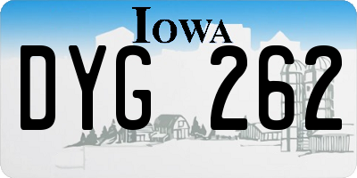 IA license plate DYG262