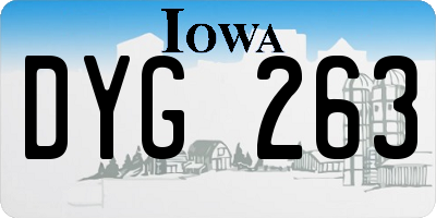 IA license plate DYG263