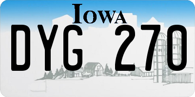 IA license plate DYG270