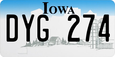 IA license plate DYG274