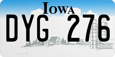 IA license plate DYG276