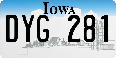 IA license plate DYG281