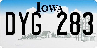 IA license plate DYG283