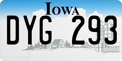 IA license plate DYG293