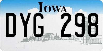 IA license plate DYG298