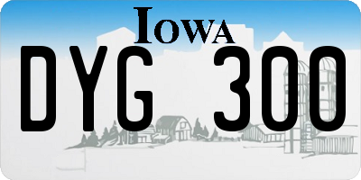 IA license plate DYG300
