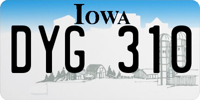 IA license plate DYG310