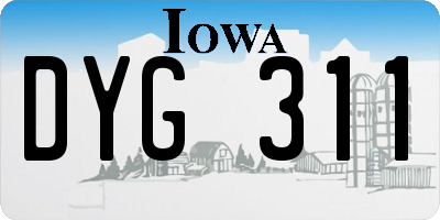IA license plate DYG311