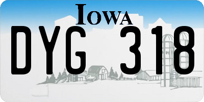 IA license plate DYG318