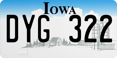 IA license plate DYG322