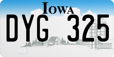 IA license plate DYG325