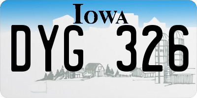 IA license plate DYG326