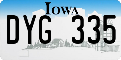 IA license plate DYG335