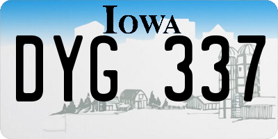IA license plate DYG337