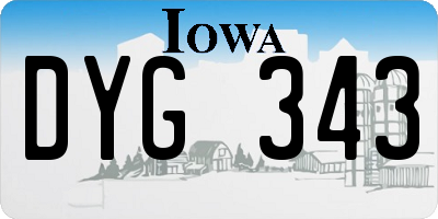 IA license plate DYG343